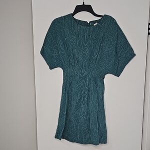 H&M Teal Blouse with Textured Design